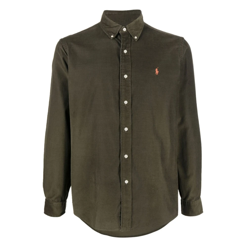 Polo Ralph Lauren Geborduurd Katoenen Overhemd Green Heren