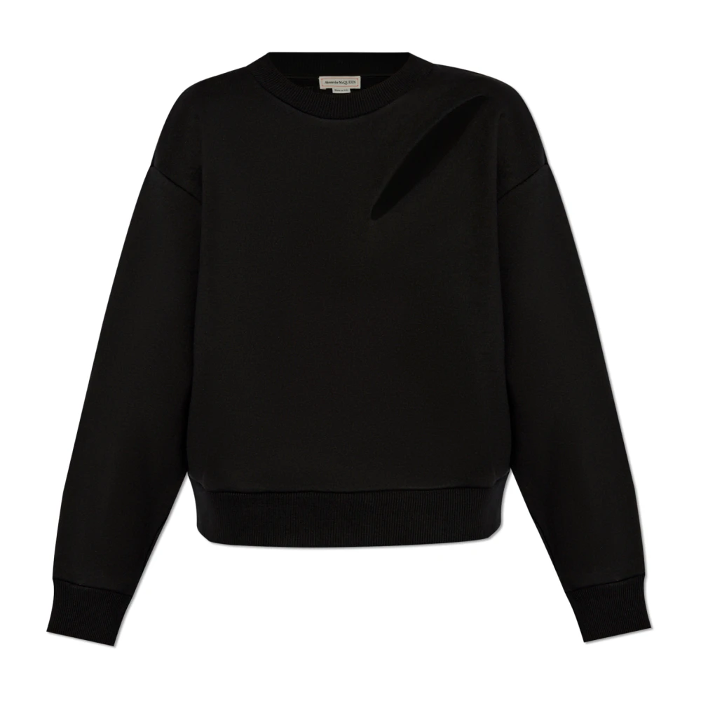 Alexander Mcqueen Women's Black Sweatshirt With Logo - Sweatshirts - S - Sweatshirts & Hoodies