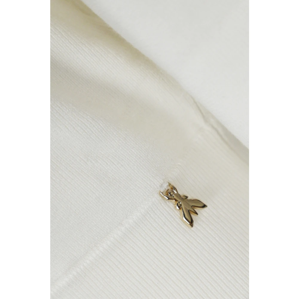 PATRIZIA PEPE Witte Trui met Ribgebreid Detail White Dames