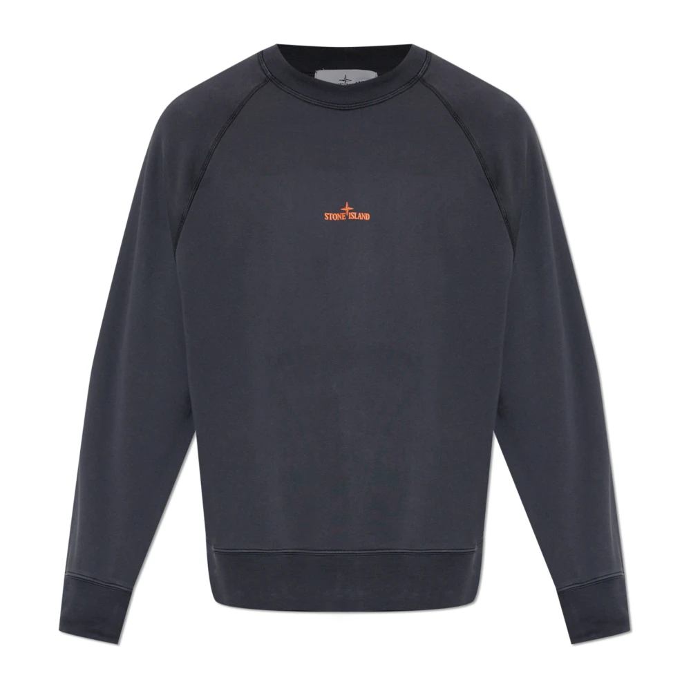 Stone Island Blue Sweatshirts, Male, Xl, Logo Sweatshirt