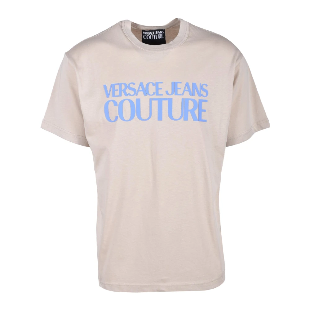 Versace Jeans Couture Katoenen T-shirt met Stijlvol Ontwerp Beige Heren