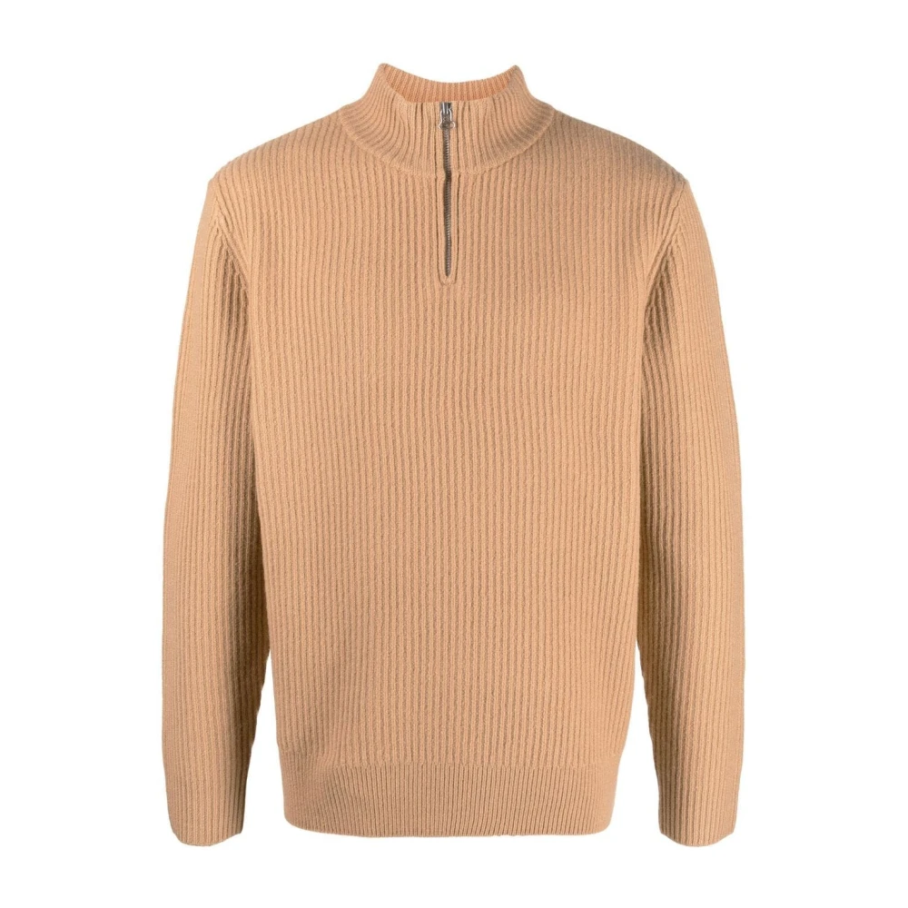 A.p.c. Merinoull Half-Zip Stickat Beige, Herr