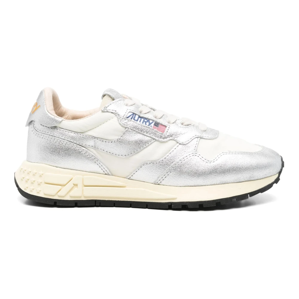 Autry Women's Gray Sneakers, 3 Uk, Low Reelwind Trainers White/Silver