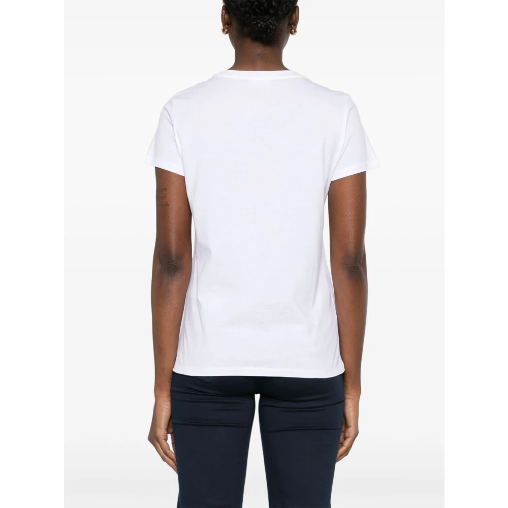 Liu Jo Bloemenprint Logo Crew Neck T-shirt White Dames