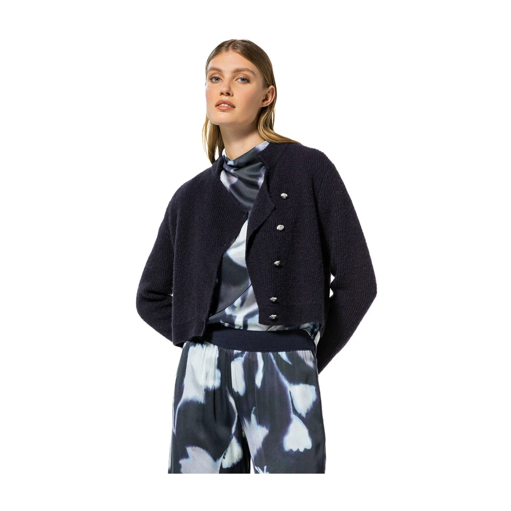 Caroline Biss Asymmetrische Bolero Vest Blue Dames