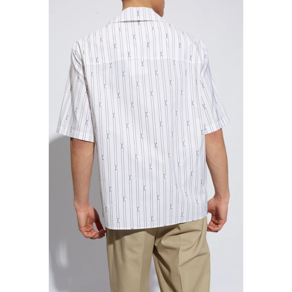 Salvatore Ferragamo Shirt met logo White Heren