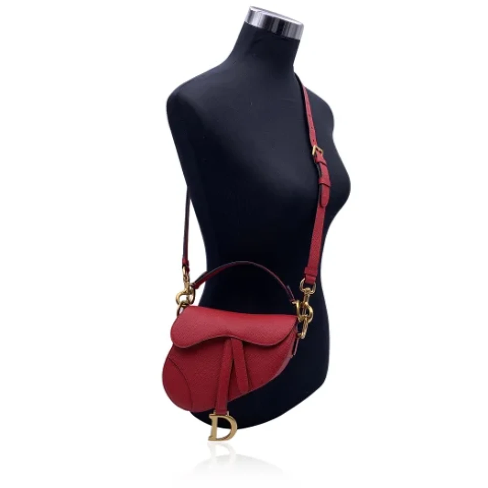 Dior Vintage Pre-owned Leather dior-bags Red Dames