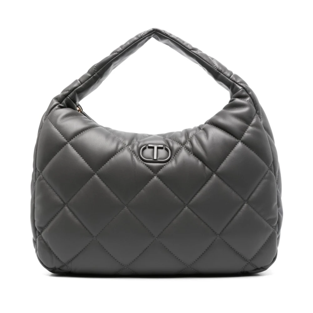 Twinset Grijze Diamantquilted Handtas Gray Dames