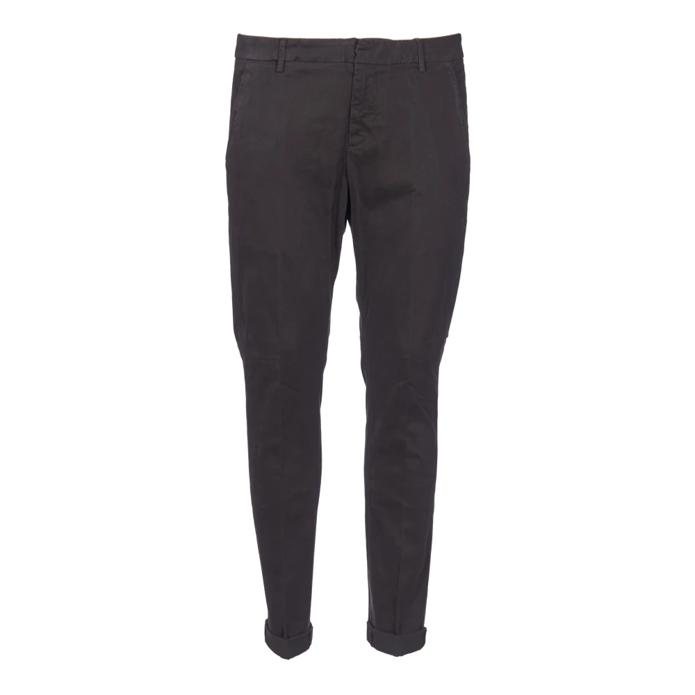 Dondup Slim Chino Broek Lichtgewicht Gabardine Black Heren
