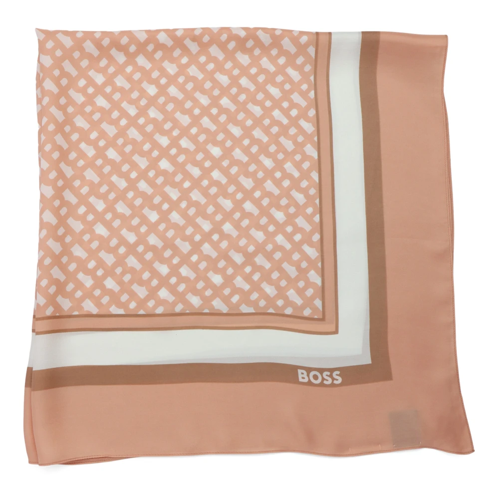 Boss Zijden Logo Print Sjaal Lainey Multicolor Dames