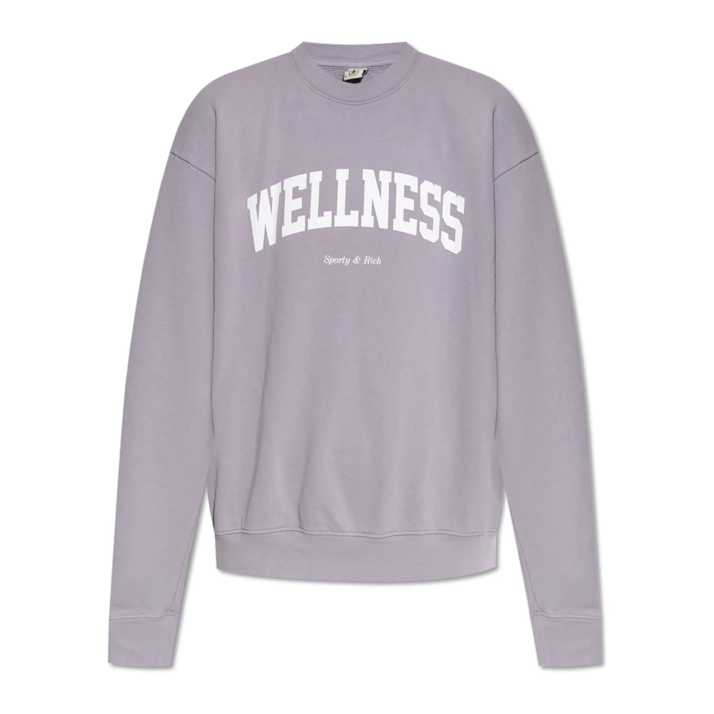 Sporty & Rich Sweatshirt met contrasterende Wellness-print Purple Dames