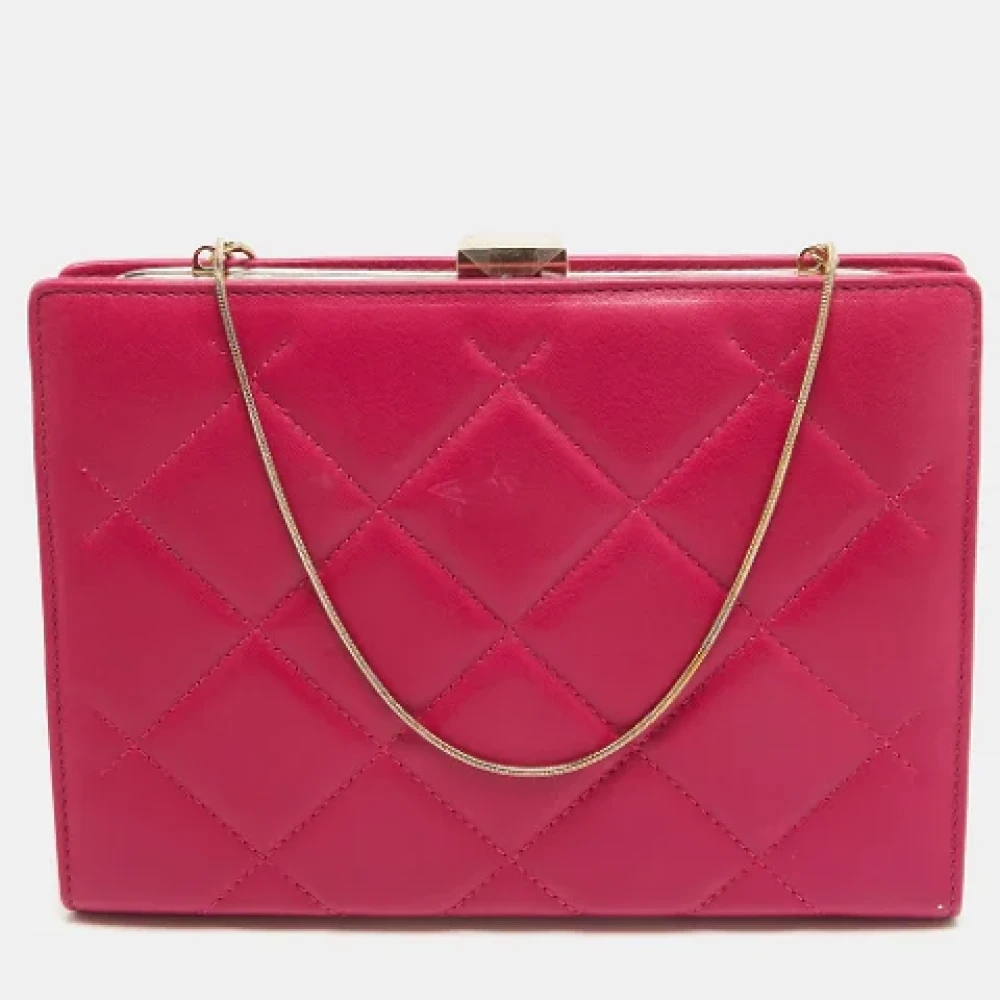 Carolina Herrera Pre-owned Leather clutches Pink Dames