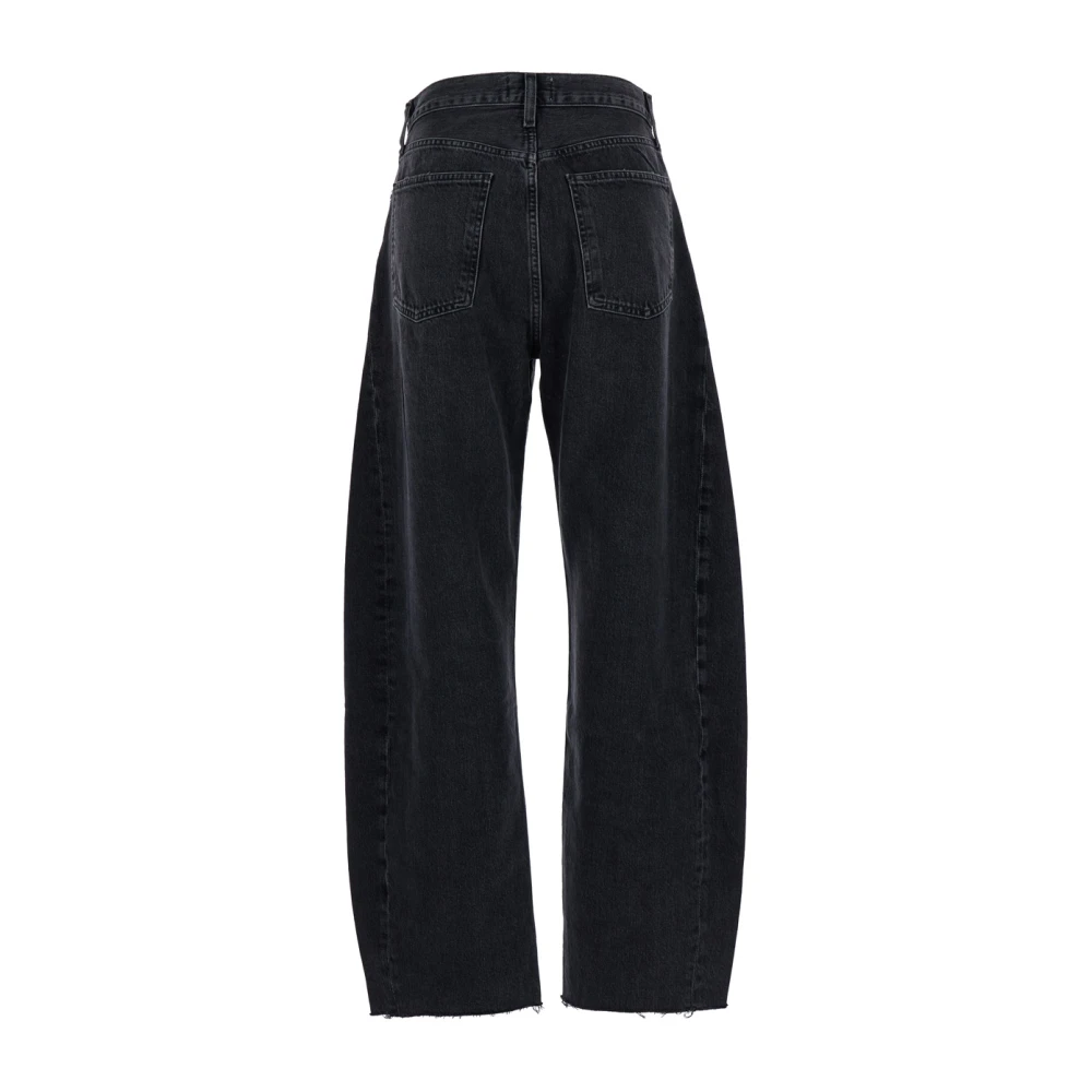 Agolde Zwarte Luna Pieced Katoenen Jeans Black Dames