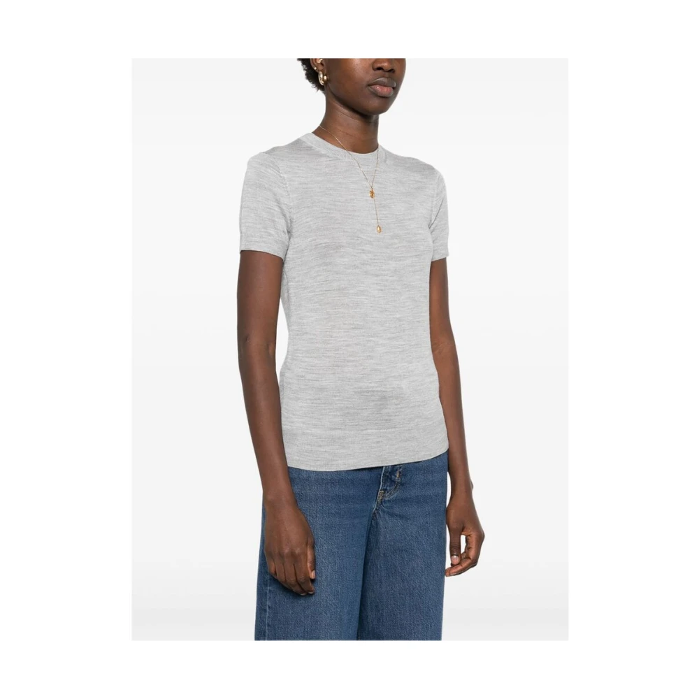 Calvin Klein Heather Grey Crew Neck T-shirt Gray Dames