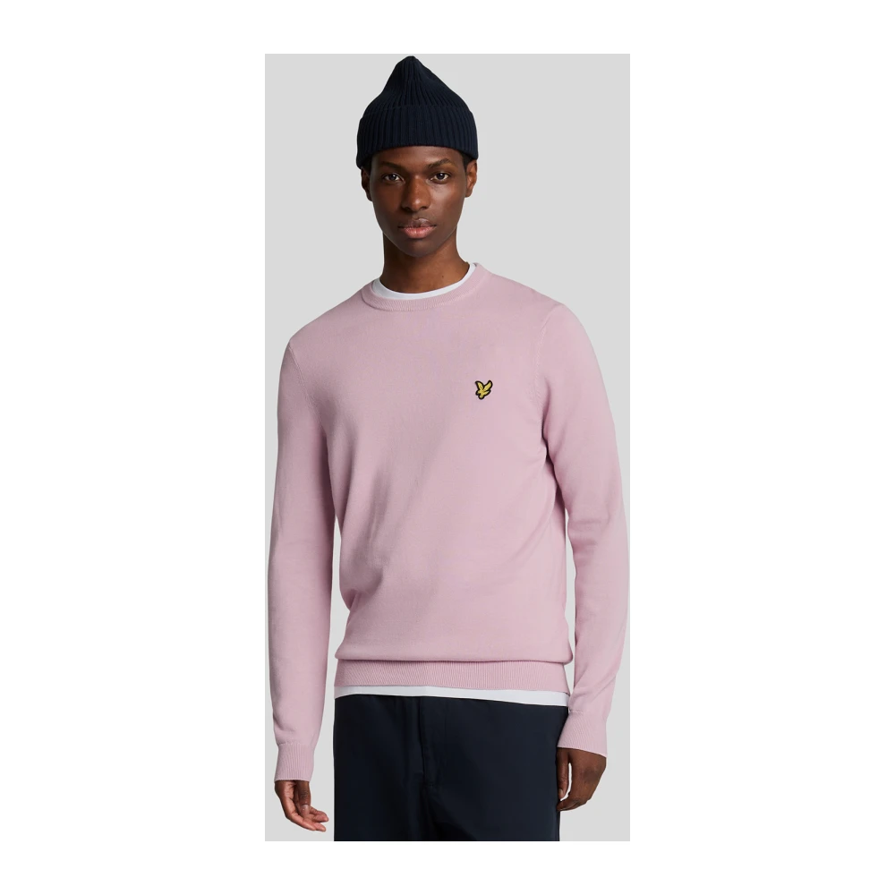 Lyle & Scott Mid Knits Katoenen Ronde Hals Trui Blue Heren