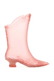 Rosa PVC -Knöchelstiefel