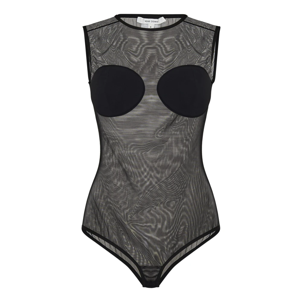 Nensi Dojaka Zwart mouwloos bodysuit Chic Style Black Dames