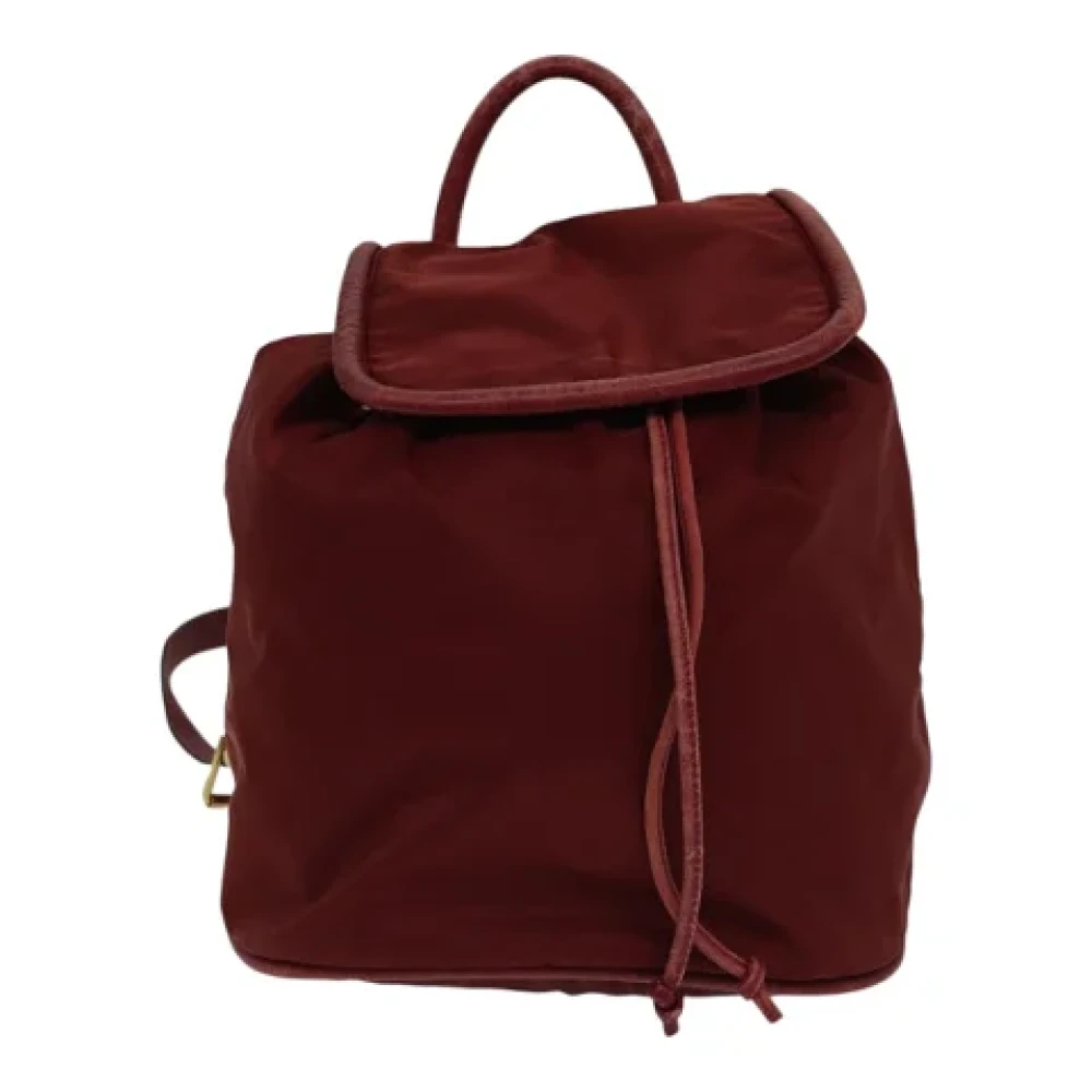 Celine Vintage Pre-owned Fabric backpacks Red Dames