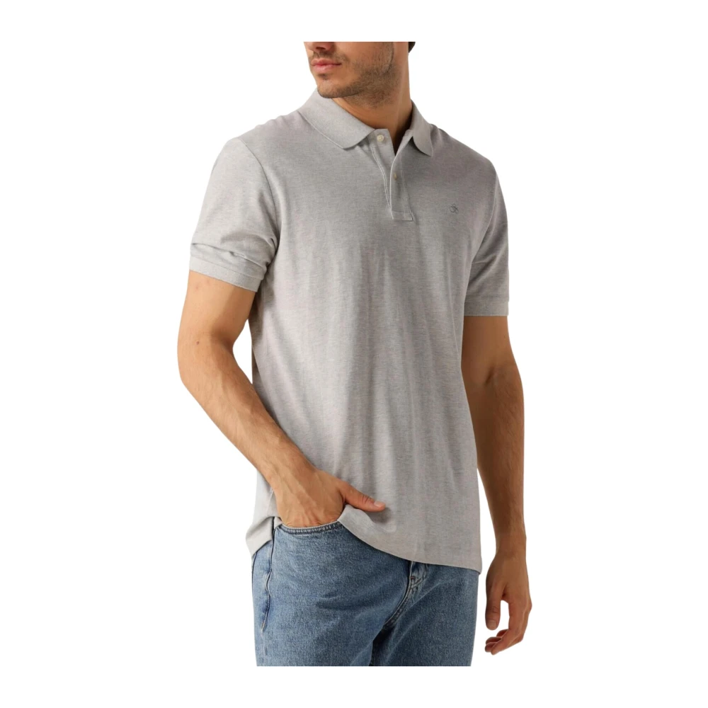 Scotch & Soda Logo Pique Polo voor Heren Gray Heren