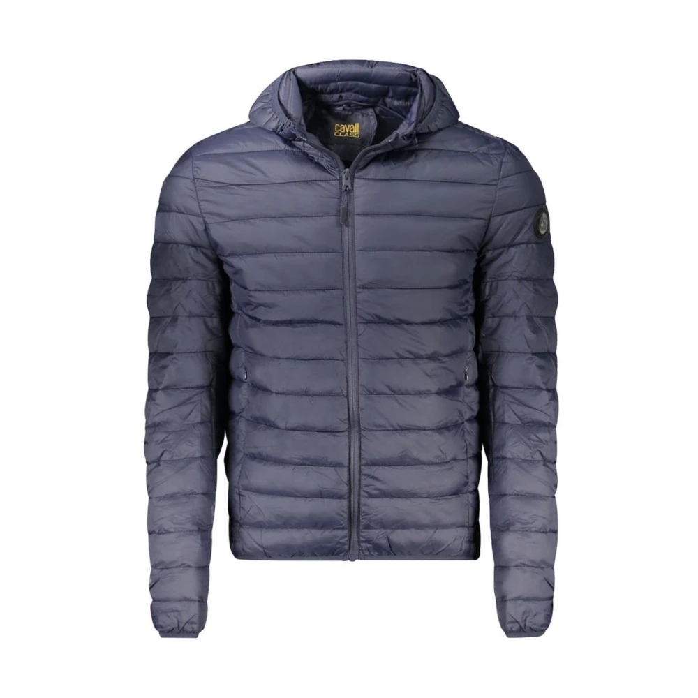 Cavalli Class Men's Blue Winter Jackets, 2XL, Polyester Jacket With Zip Front And Stand Collar