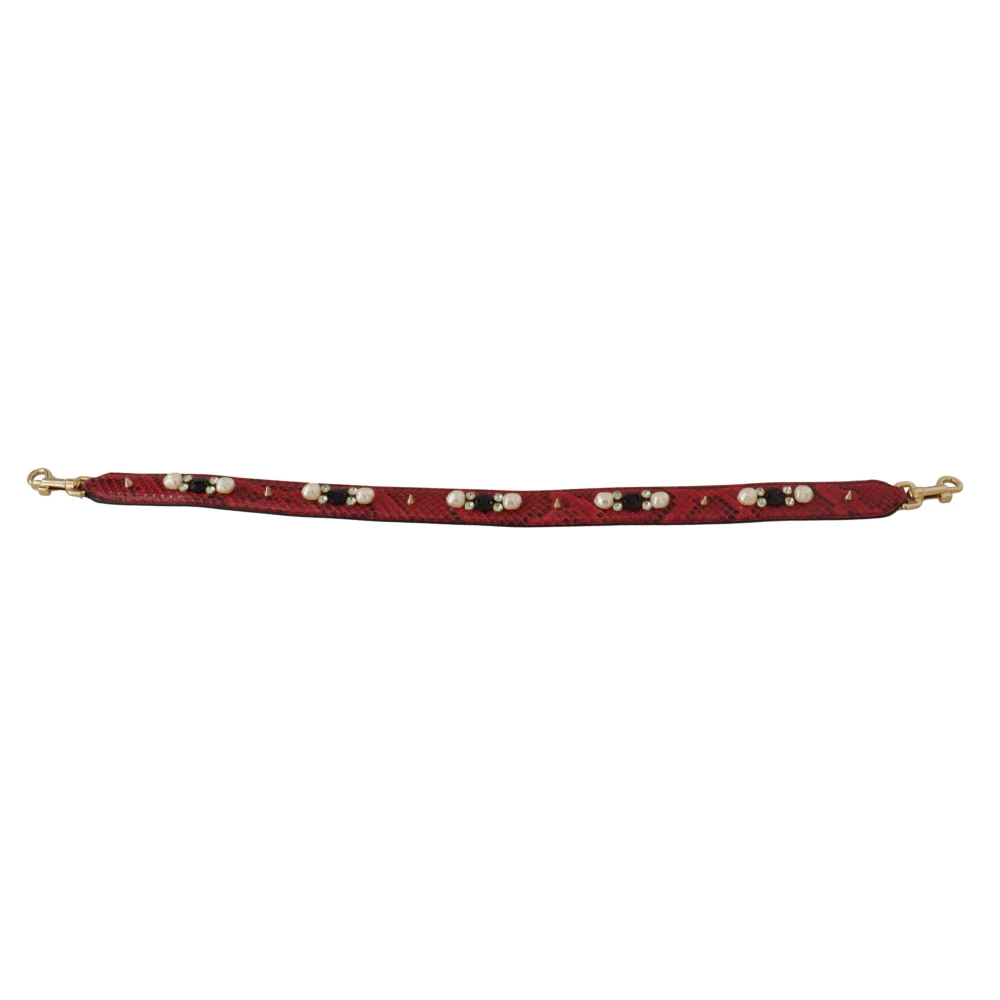 Dolce & Gabbana Rode exotische leren kristallen tas schouderband Red Dames