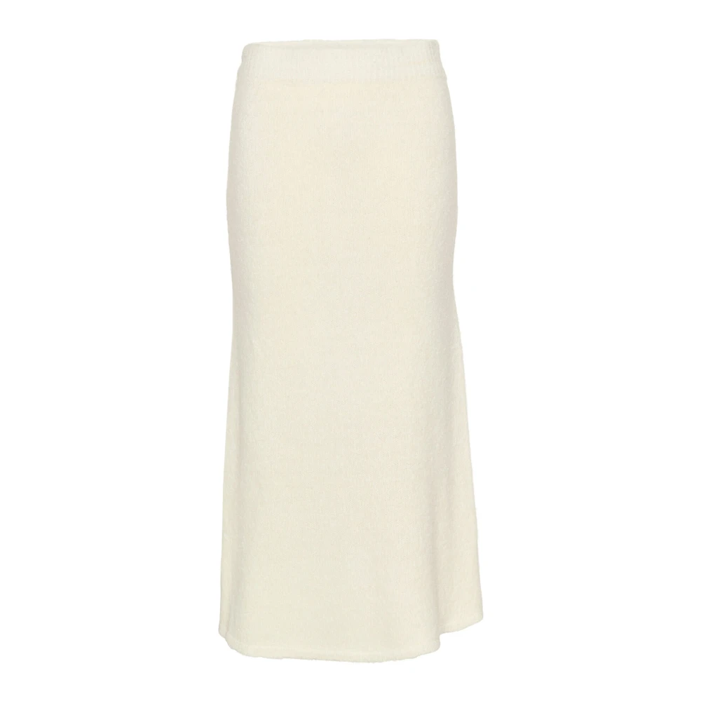 Kaffe Gebreide rok in krijtkleur White Dames