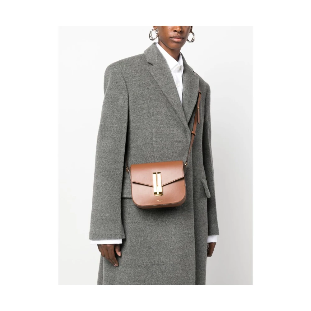 DeMellier Cognac Bruine Leren Schoudertas Brown Dames