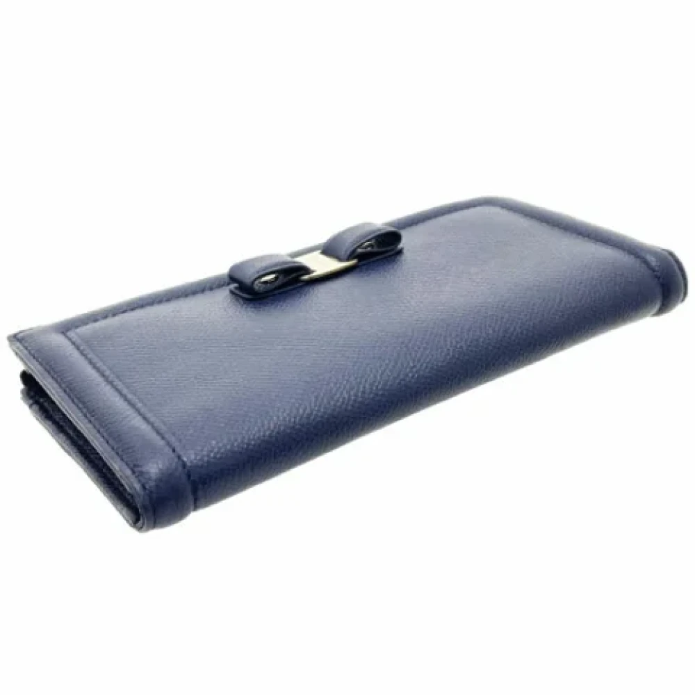 Salvatore Ferragamo Pre-owned Leather wallets Blue Dames