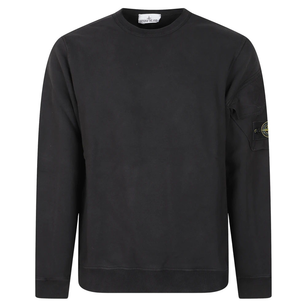 Stone Island , Sweatshirts, Male, Black, M, Crewneck Sweatshirt