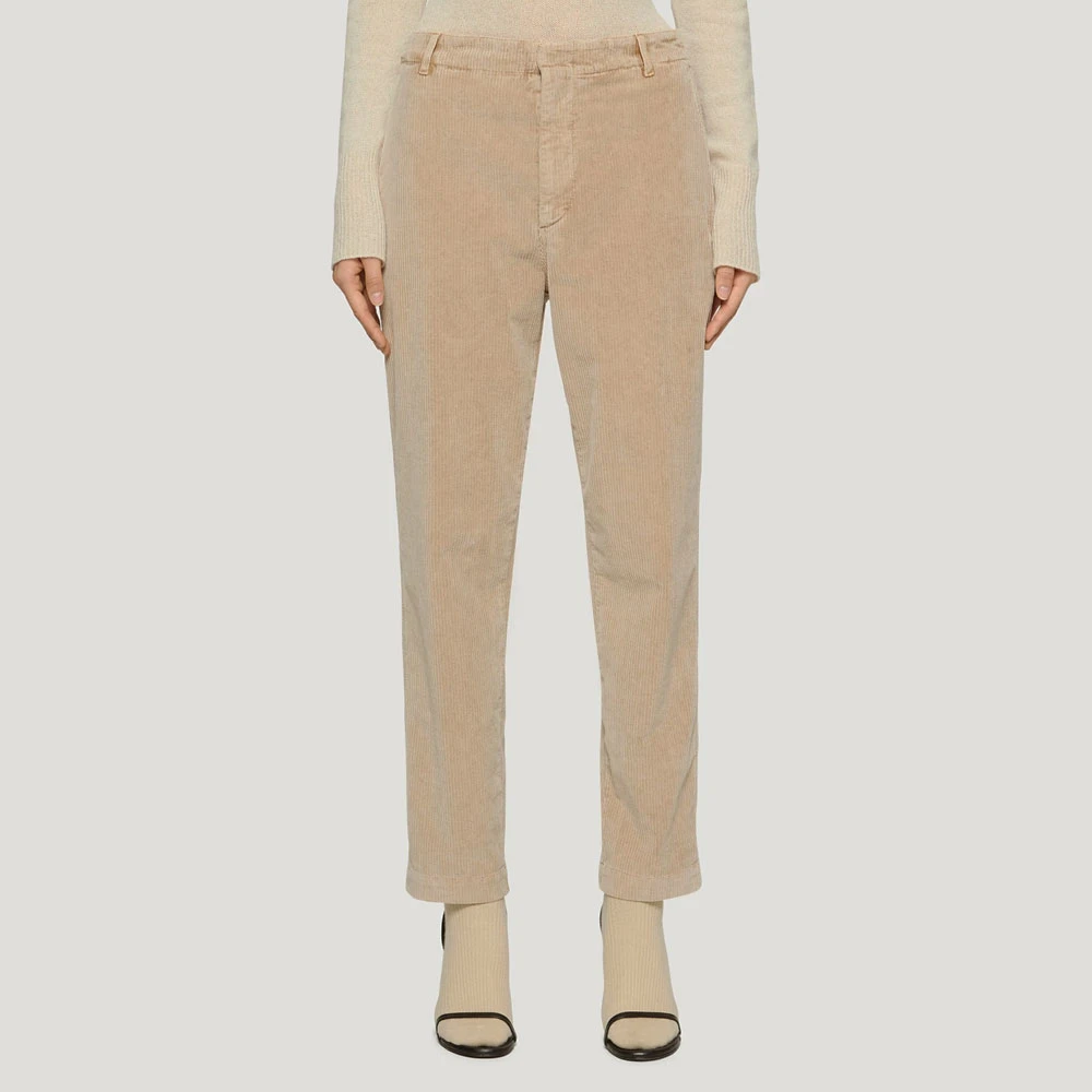 Dondup Janis Velvet Carrot Fit Broek Beige Dames