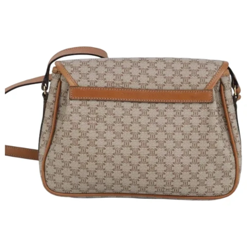 Celine Vintage Pre-owned Canvas shoulder-bags Beige Dames