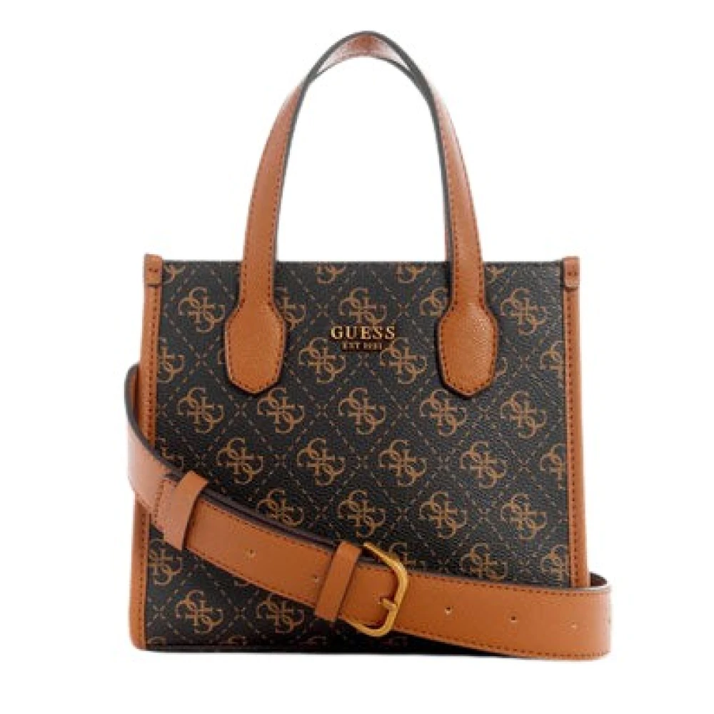 Guess Women's Brown Mini Logo Tote Bag