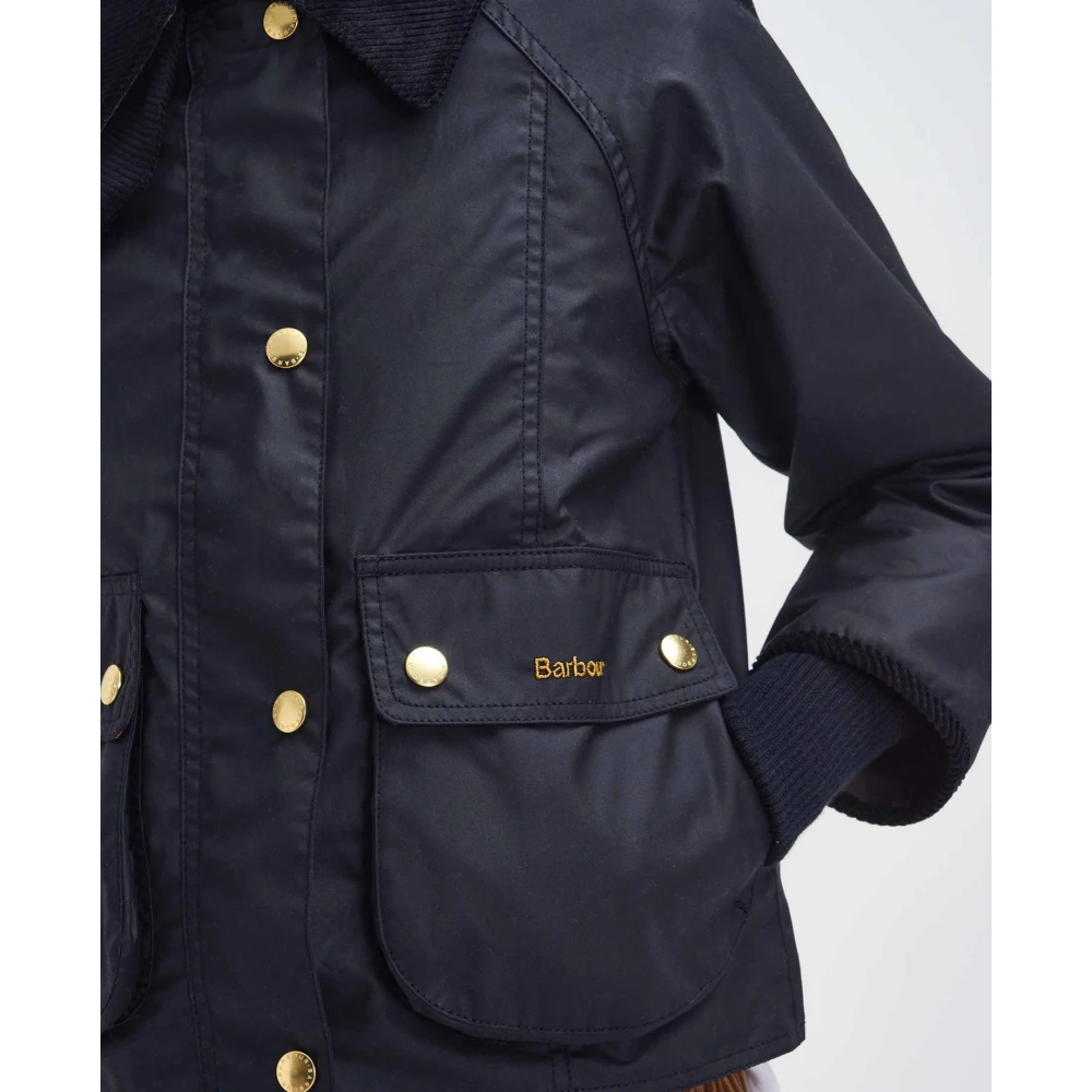 Barbour Cropped Beadnell Gewaxte Jas Blue Dames