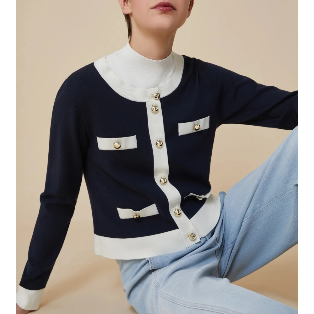 Pennyblack Boxy Fit Cardigan Art. Dacia Blue Dames