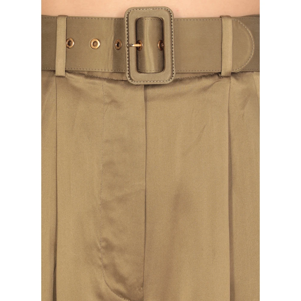 Zimmermann Groene zijden broek met riemlussen Green Dames