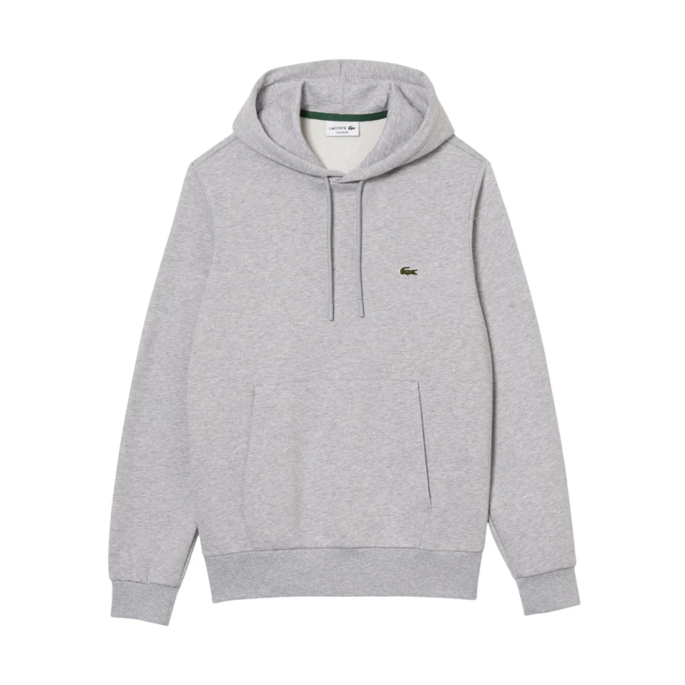 Lacoste Herr Grå Sweatshirts & Hoodies L, Bomull, Fleece Hoodie