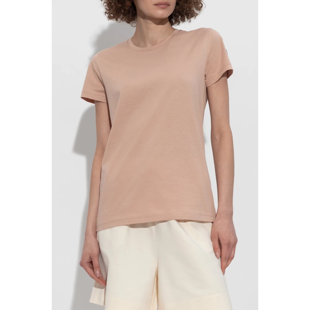 Moncler Katoenen T-shirt Pink Dames