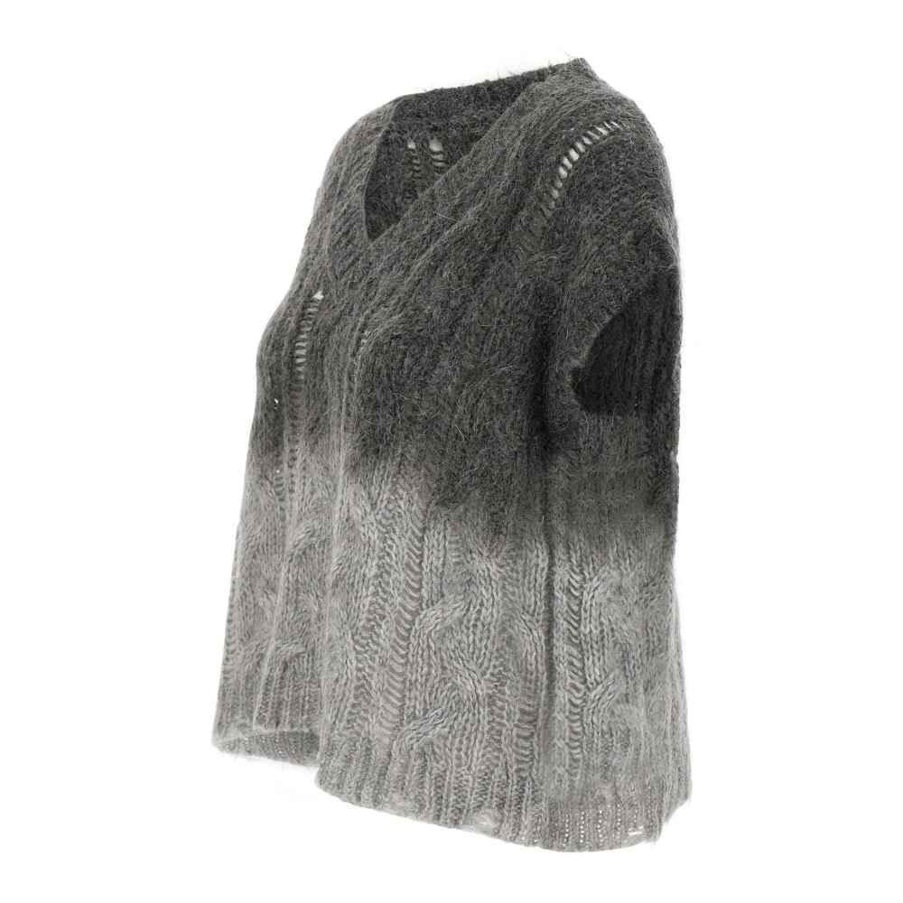 Kaos Mohair Blend Grijs Gilet Sweater Gray Dames