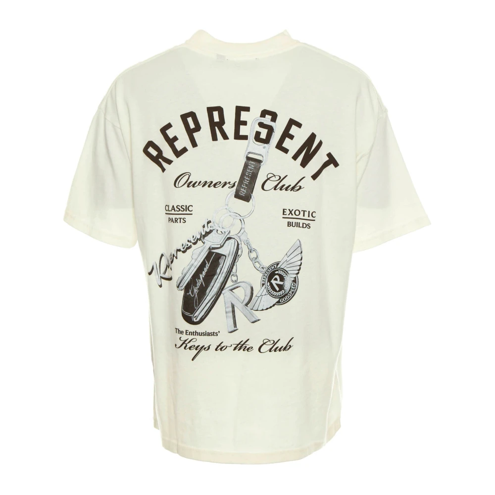 Represent Keys to the Club Graphic Oversized Tee Beige Heren