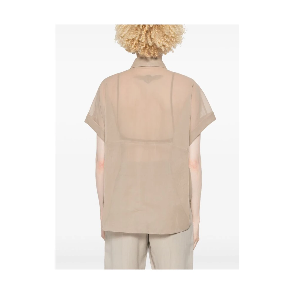BRUNELLO CUCINELLI Zandbruine Button-Down Shirt Beige Dames