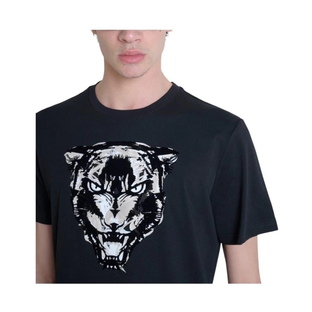 Antony Morato Grafische Panther Print Katoenen T-shirt Black Heren