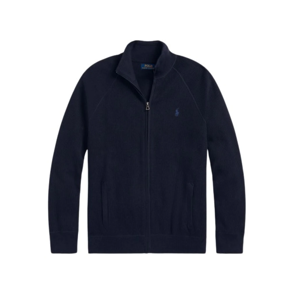 Polo Ralph Lauren Gebreide katoenen rits-trui Blue Heren