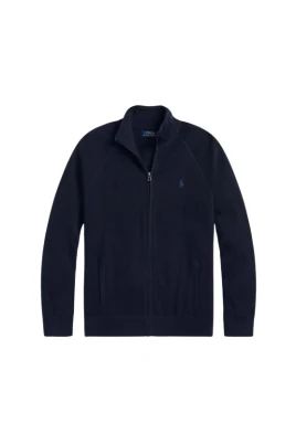 Texturerad bomullszip-tröja