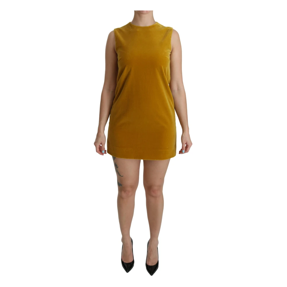 Dolce & Gabbana Shift Mini Sleeveless Dress - Female - Short Dresses - Yellow - S - Dresses
