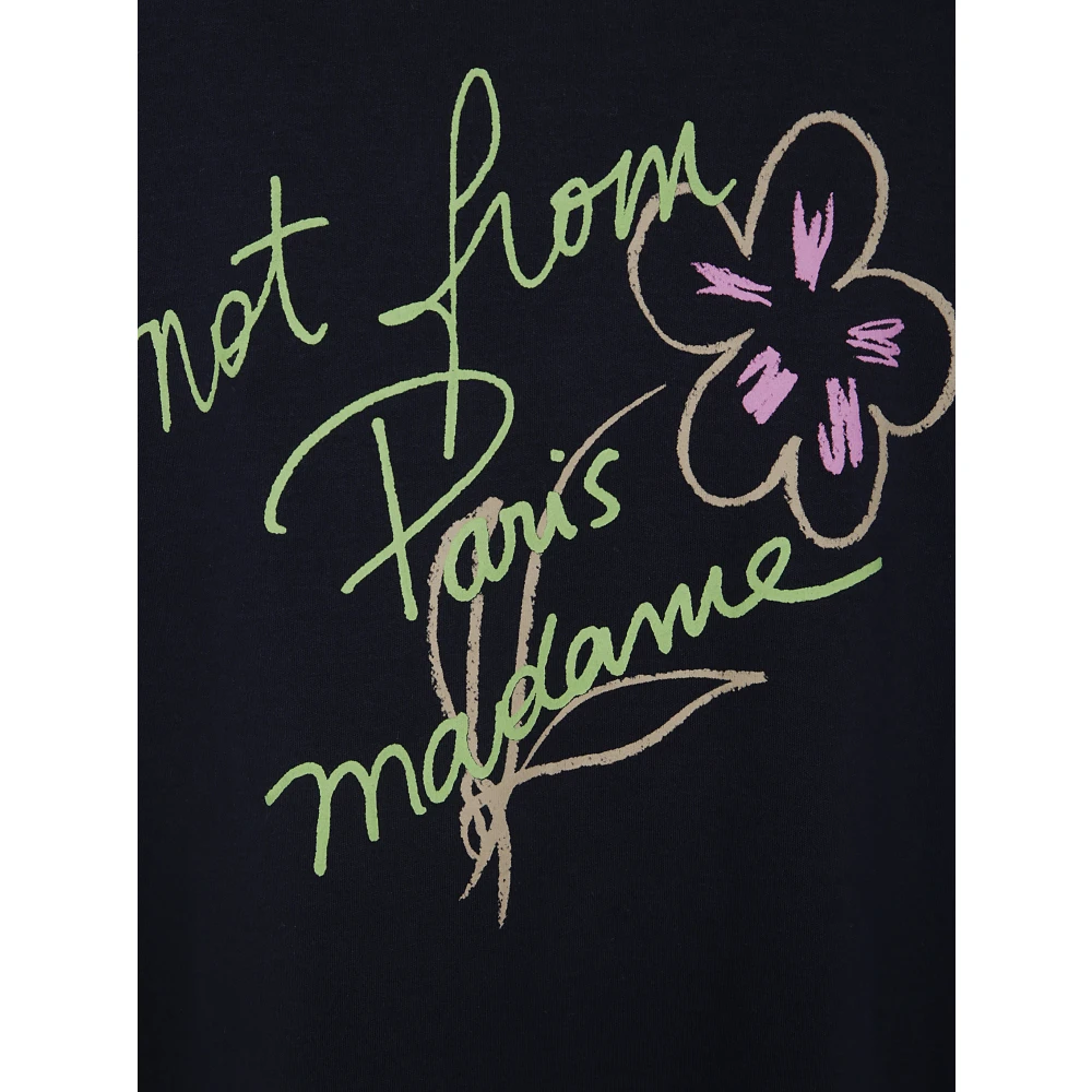 Drole de Monsieur Slogan Schets T-shirt Blue Heren