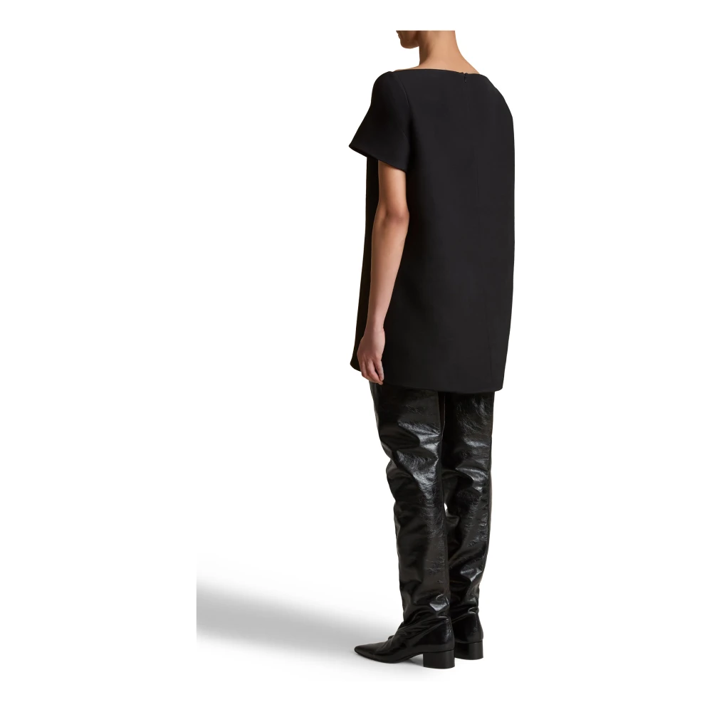 Khaite Zwarte Minijurk Vierkante Halslijn Elegante Jurk Black Dames