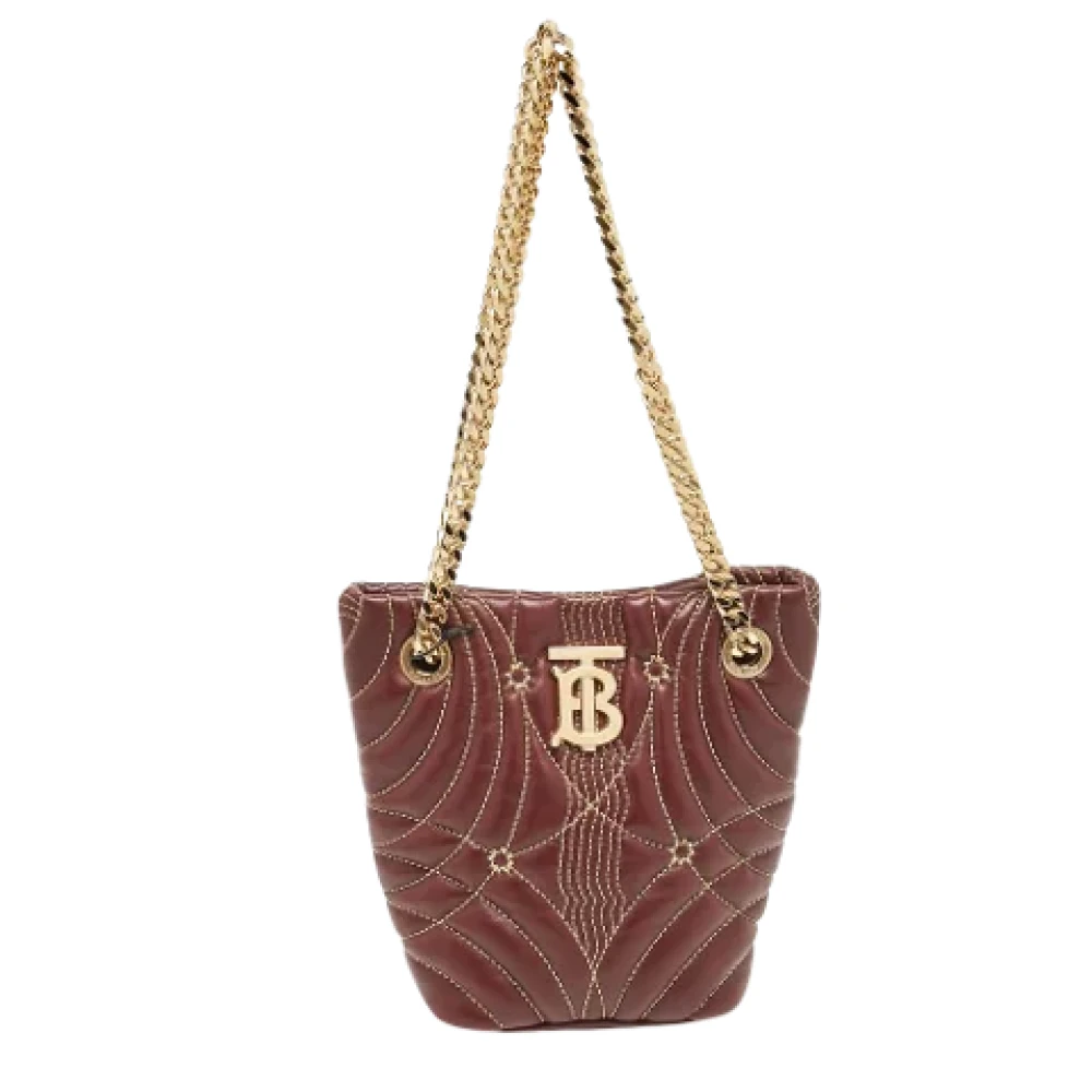 Burberry Vintage Pre-owned Leather shoulder-bags Red Dames