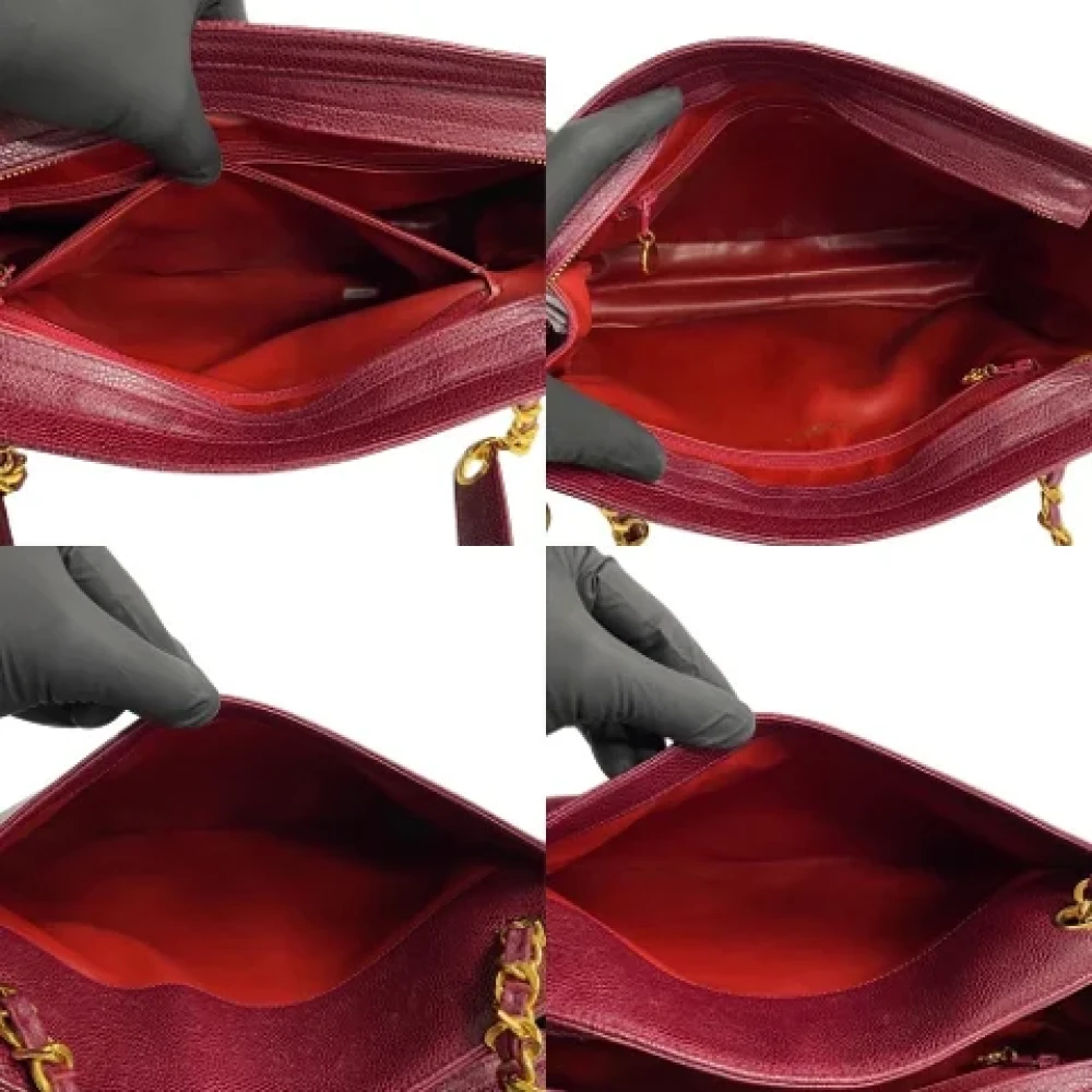 Chanel Vintage Pre-owned Leather totes Red Dames