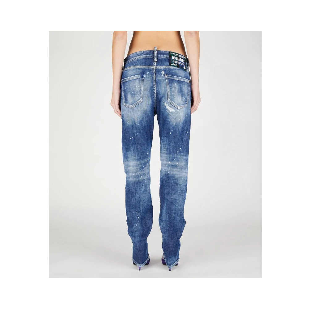 Dsquared2 Straight Jeans Model 642 Blue Dames
