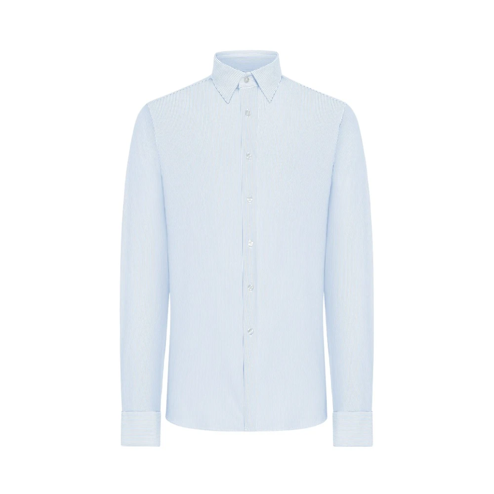 Rrd Men's Blue Oxford Jacquard Stripe Shirt - Formal Shirts - Xl - Shirts